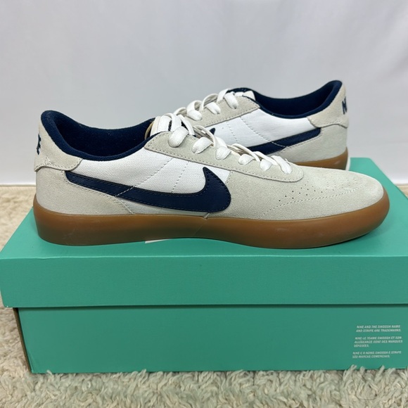 Nike SB Heritage Vulc Men's White and Navy Sneakers Size 7.5 - Picture 7 of 13
